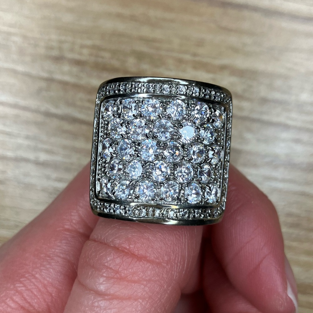 Rhodium-plated Sterling Silver CZ Ring 6.5